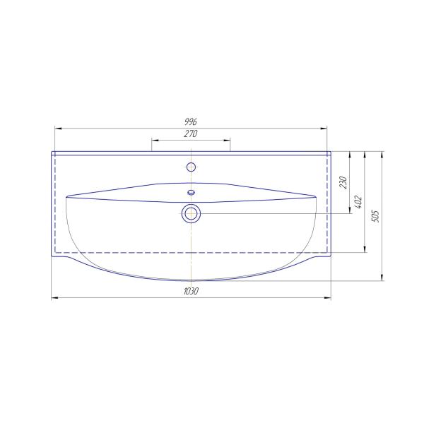 Раковина Kirovit Элвис 105 см подвесная