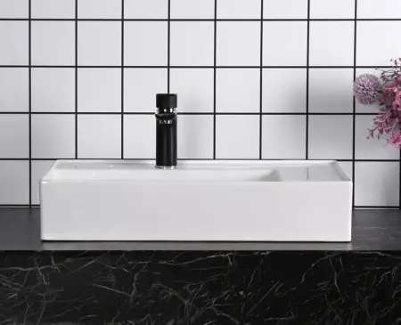 Раковина накладная CeruttiSPA, CR0017 (605х380х120) белая, прямоугольная, с отверстием под смеситель