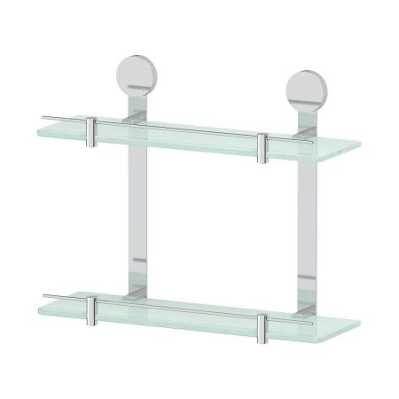 Полка 2-х ярусная 40 cm матовое стекло;  ARTWELLE Harmonie HAR 037 хром