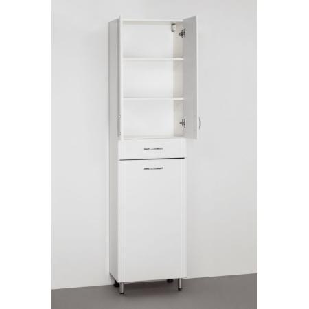 Пенал для ванной Style Line Эко Стандарт 48 с бельевой корзиной напольный с ящиком