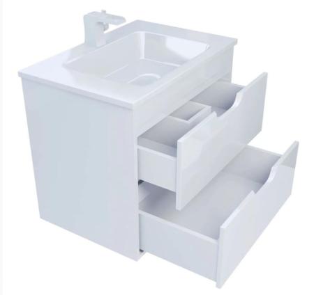 Тумба под раковину для ванной Uperwood Modul 65 см, подвесная, глянцевая, белая