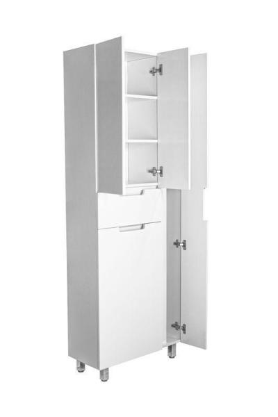 Пенал в ванную Style Line Оптима 700 напольная (1ящ, отделение под халаты) с бельевой корзиной