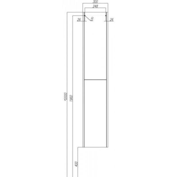 Шкаф колонна Акватон Йорк 30 1A171203YOAV0 белый/ясень фабрик