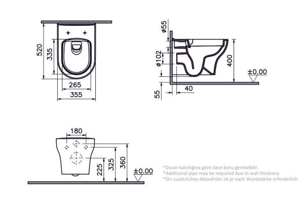Подвесной унитаз VitrA Zentrum Round