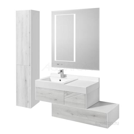 Комод AQUATON Сакура 1A234803SKW80 100 с ящиком,ольха наварра/белый глянец