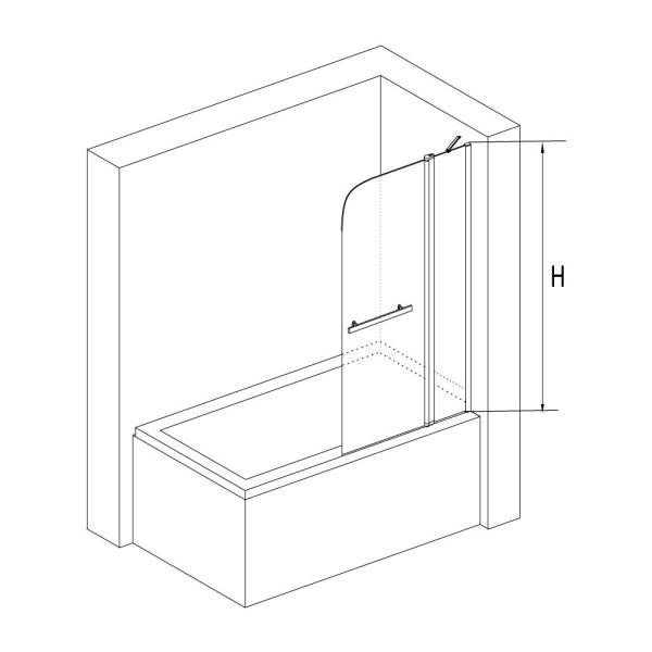 Шторка на ванну RGW Screens SC-12 100 см прозрачное Хром распашные 03111210-11