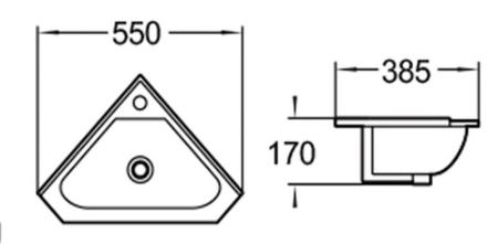 Раковина SantiLine SL-2020 55x38,5 подвесная керамическая Белый