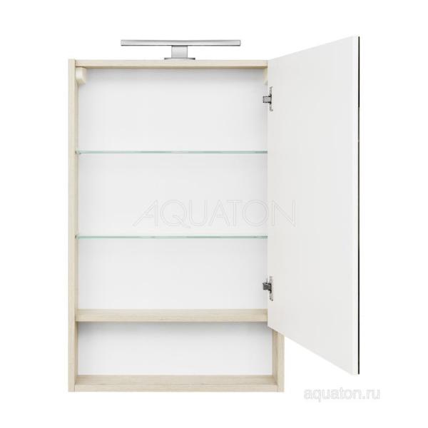 Зеркальный шкаф AQUATON Сканди 55 белый, дуб верона 1A252102SDB20