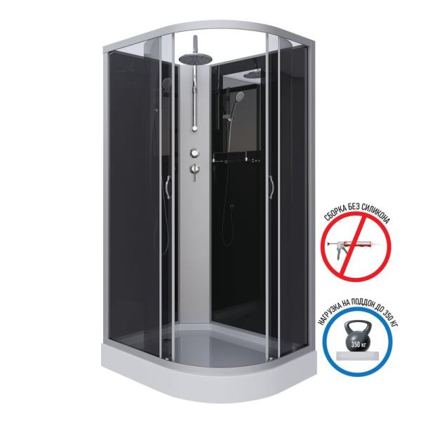 Душевая кабина Niagara NG-3512-14LBKT 1200х800х2100-2400 низкий поддон 13см стекло тонированное