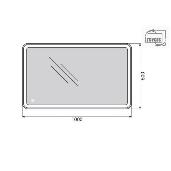 Зеркало Belbagno SPC-MAR-1000-600-LED-TCH Led подсветка, сенсор 1000x30x600