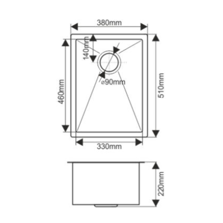 Мойка Melana ProfLine D5138H 51x38 1,2/220 сатин врезная прямоугольная