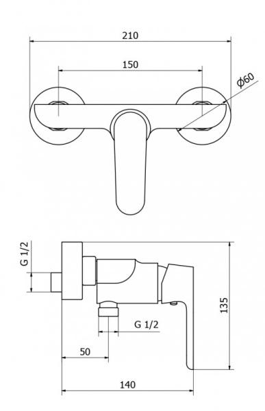 Смеситель CEZARES ROMANA-DM-01 для душа,хром