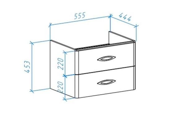 Тумба под раковину Bellezza Джела 60 подвесная с 2 ящ. (Тигода) белая