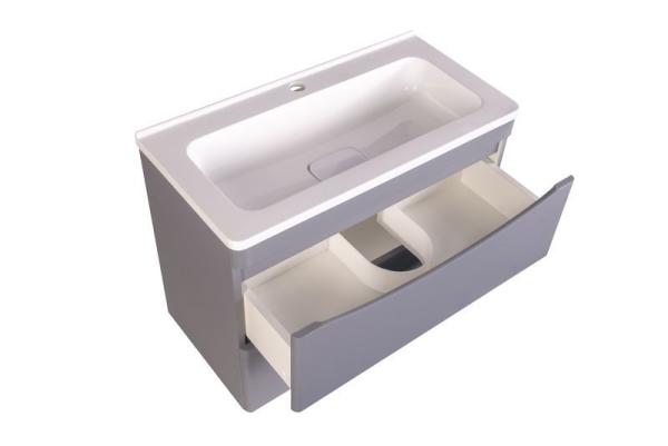 Тумба под раковину Style line El Fante подвесная Бергамо мини 70 (2 ящ.) Люкс антискрейтч серый, PLUS