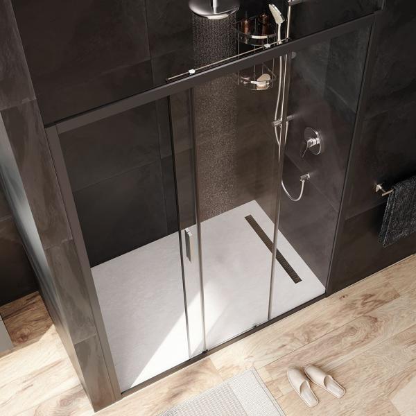 Дверь душевая в нишу AM.PM Gem W90G-140-1-195BT прозрачное, профиль черный