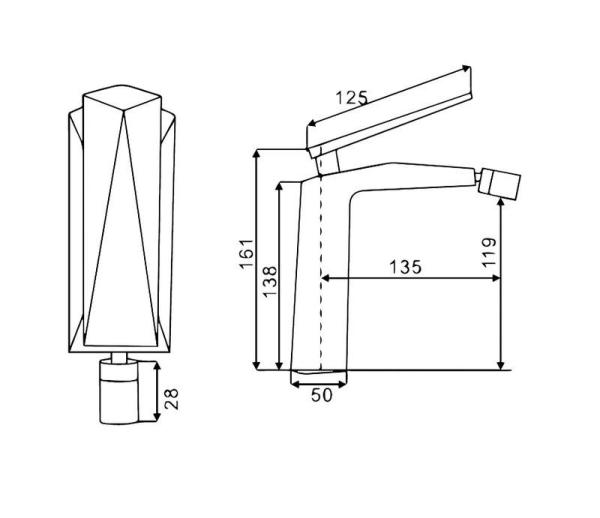 Смеситель для биде Boheme Venturo черный/золото 386-B