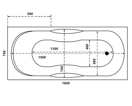 Акриловая ванна Relisan МЕГА 160x70 см