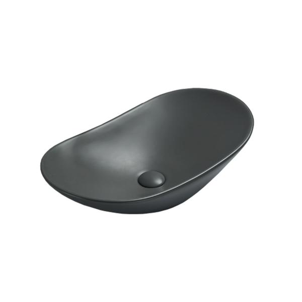 Раковина Vincea VBS-508MA, 615*360*155, накладная, цвет антрацит матовый  фарфор