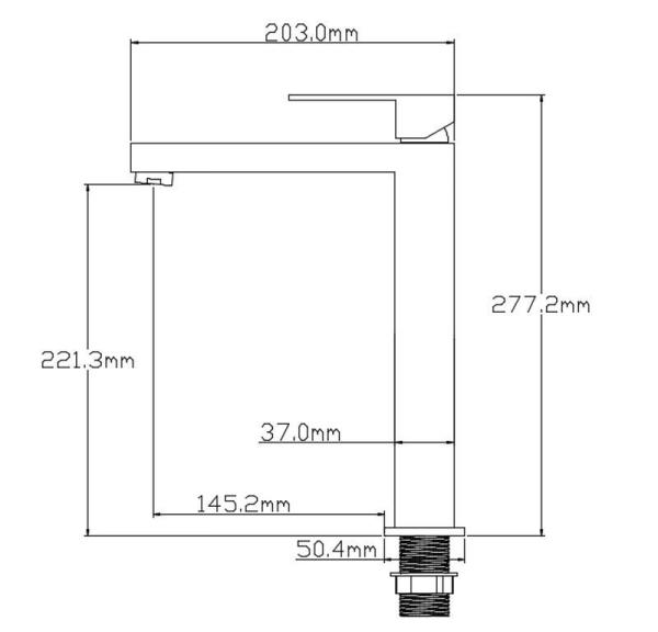 Смеситель NT BAGNO NT9001HBG ADIGO HBG для раковины черный матовый