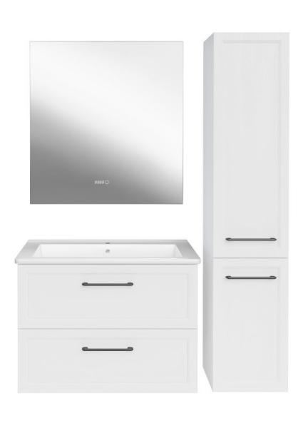 Тумба ASB-Mebel Белмонти 85 Ясень браш софт белый подвесная под умывальник Оскар 85