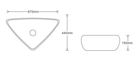 Раковина SantiLine SL-7031 67x44 на столешницу керамическая под мрамор