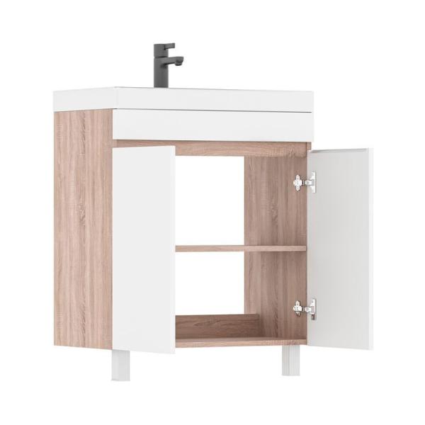 Тумба для ванной Volna Conty 60.2D Белый/дуб сонома напольная (9696) раковина отдельно