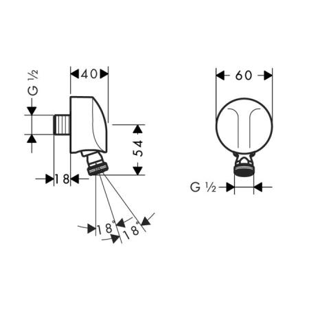 Шланговое подсоединение Hansgrohe 27505000 Fixfit Е 1/2 с защитой от обратного тока