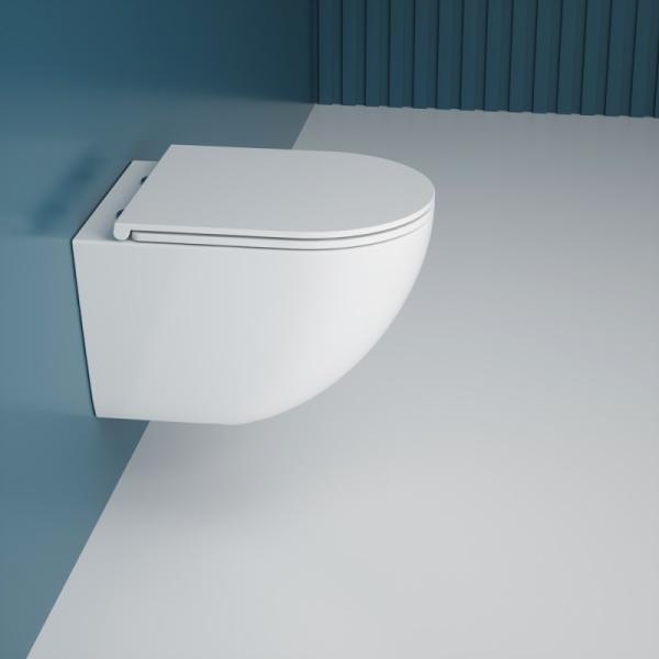 Унитаз ESBANO GARDENA-49T торнадо безободковый подвесной белый 490x360x360