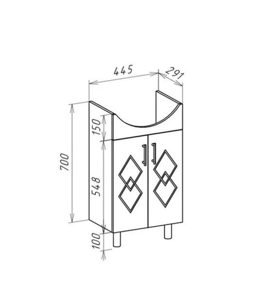 Тумба под раковину Bellezza Элеганс 50 напольная белая