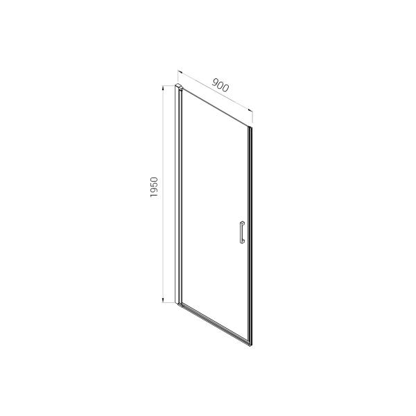 Душевая дверь Vincea Alpha VDP-3AL900CLB, черный, стекло прозрачное
