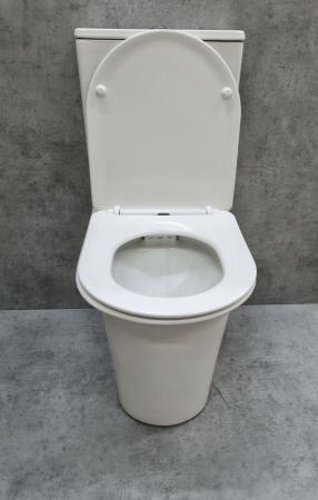 Унитаз Ceramalux 1223A напольный безбодковый с бачком ( GEBERIT ) сиденье микролифт, белый