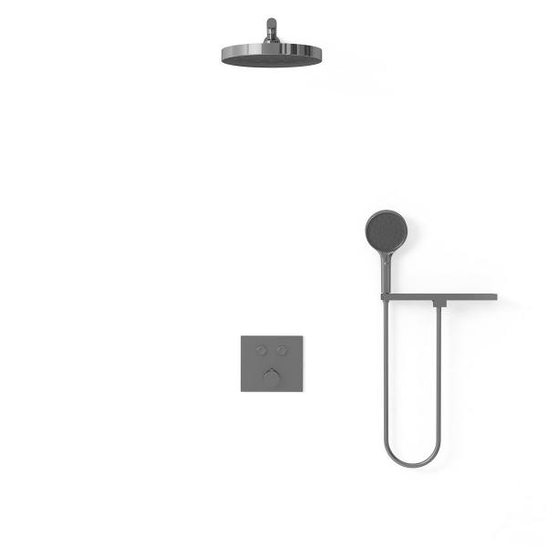 Душевой комплект Vincea Inspire VSFW-4I212RGM встраиваемый, двухрежимный, вороненая сталь