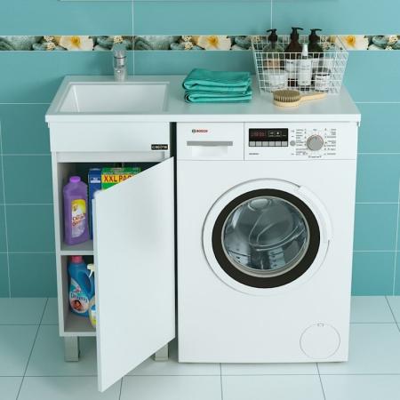 Тумба под раковину СаНта Марс-38 700221 над стиральной машиной, напольная