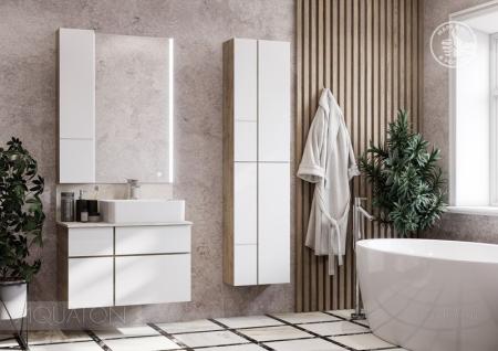 Тумба под раковину AQUATON Мишель 80 без столешницы, дуб эндгрейн, белый 1A244501MIX40