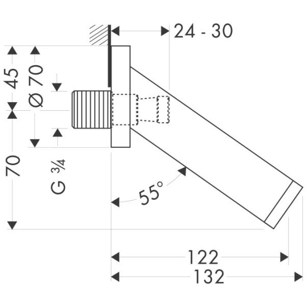 Axor Starck 10410000 Излив на ванну 122 мм