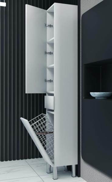 Пенал SANVIT Кубэ-3 (К) 32 с бельевой корзиной напольный Белый