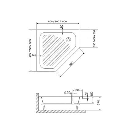 Поддон для душа RGW BT/CL-S 16180588-51 80x80 см акрил