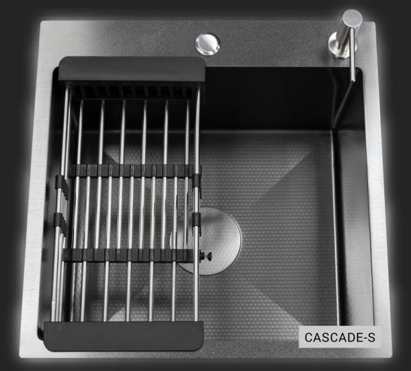 Мойка кухонная Esbano CASCADE-S 500х500х230 оружейная сталь PVD покрытие