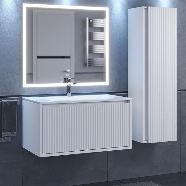 Шкаф-пенал для ванной Uperwood Next Premium, 35*28*120 см, подвесной, белый