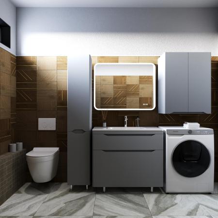 Тумба напольная Style Line Марелла 90 (2 ящ.) Люкс антискрейтч серый, PLUS