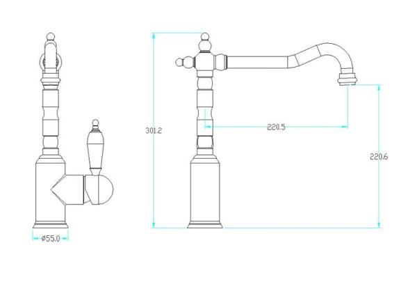 Смеситель для кухни Boheme Medici Ripresa бронза 101