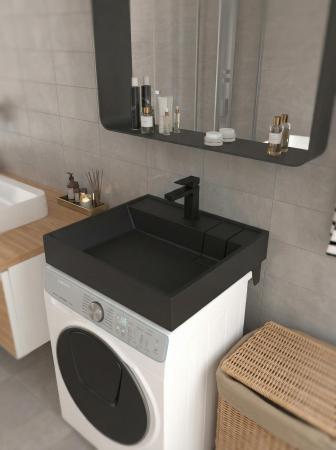 Раковина Uperwood Naomi Quartz RnaomiQuartz60U над стиральной машиной 60*60 см уголь