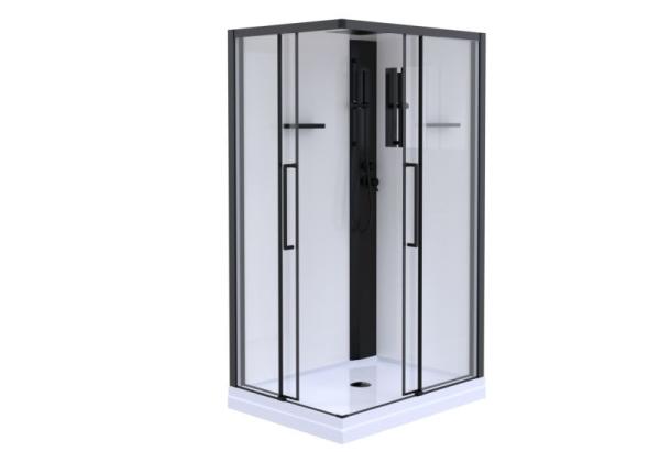 Душевая кабина Esbano 100x80 профиль Черный стекло прозрачное  ESKM108CKRL