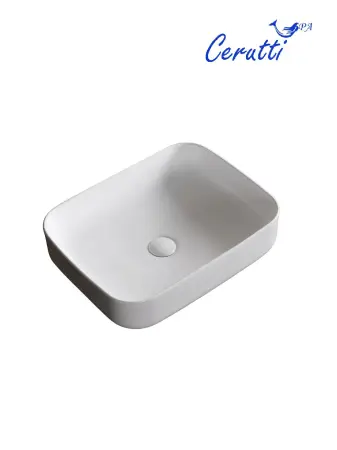Раковина накладная CeruttiSPA, CR0084 (500х400х135), белая, прямоугольная
