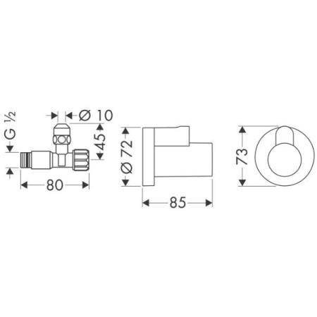 Hansgrohe 13954000 угловой вентиль с кожухом, цвет хром