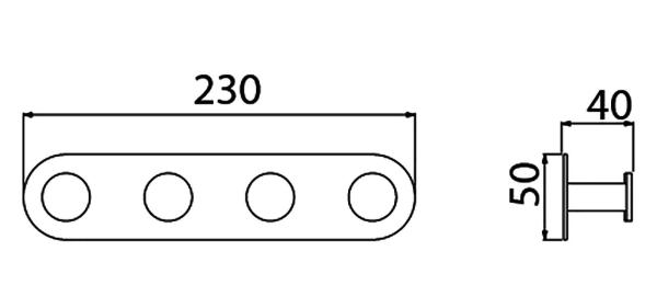 Вешалка-4 крючка Timo Saona (13015/17) золото матовое