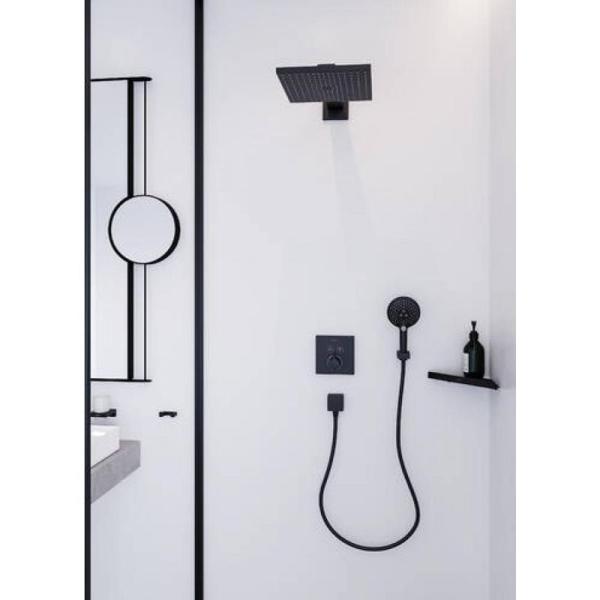 Смеситель термостат Hansgrohe 15763670 ShowerSelect для 2х потребителей (внешняя монтажная часть) черный матовый