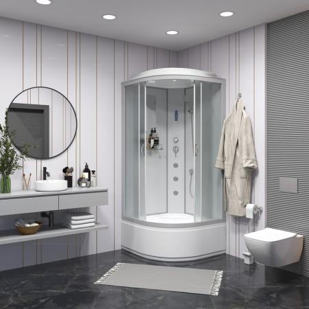 Душевая кабина Niagara NG-2307-14F 800х800х2150 высокий поддон 40см стекло матовое