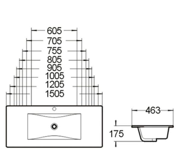 Раковина SantiLine SL-2102 (60) 60,5x46,3 встраиваемая керамическая Белый