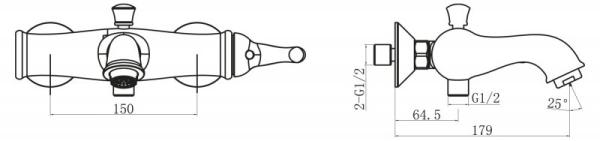 Смеситель для ванны BELBAGNO TIFFANI TIF-VASM-CRM хром